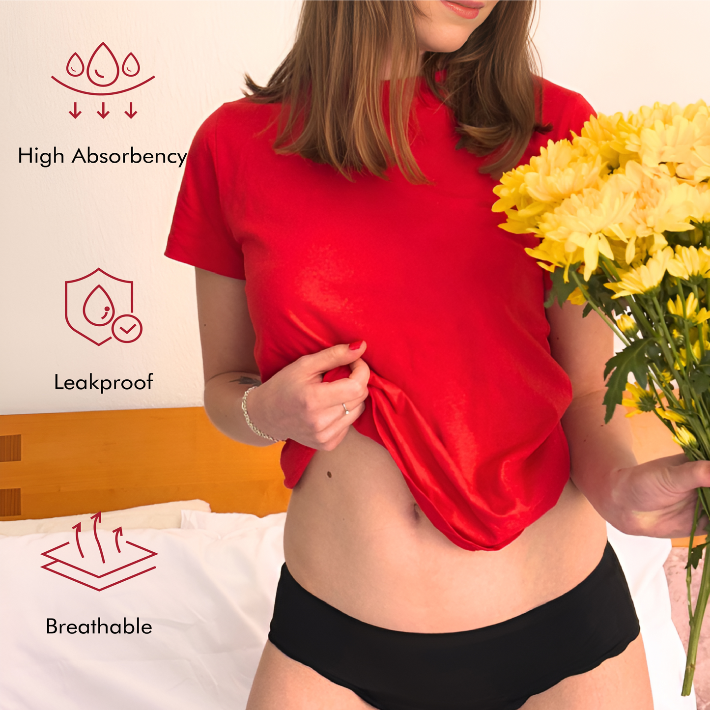 Cherry Period Seamless Brief